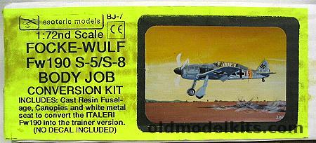 Esoteric 1/72 FW-190 S-5/S-8 Body Job Conversion, BJ-7 plastic model kit